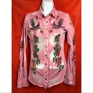 Butterfly Dropout Long Sleeve Button Up
